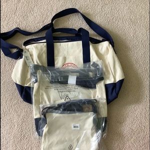 NWT 3 Piece Nautical Canvas Bag Set